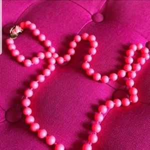 J Crew Hot Pink Beaded Necklace